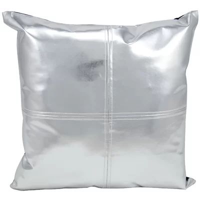 Metallic Faux Leather Throw Pillow Color: Silver | Wayfair North America