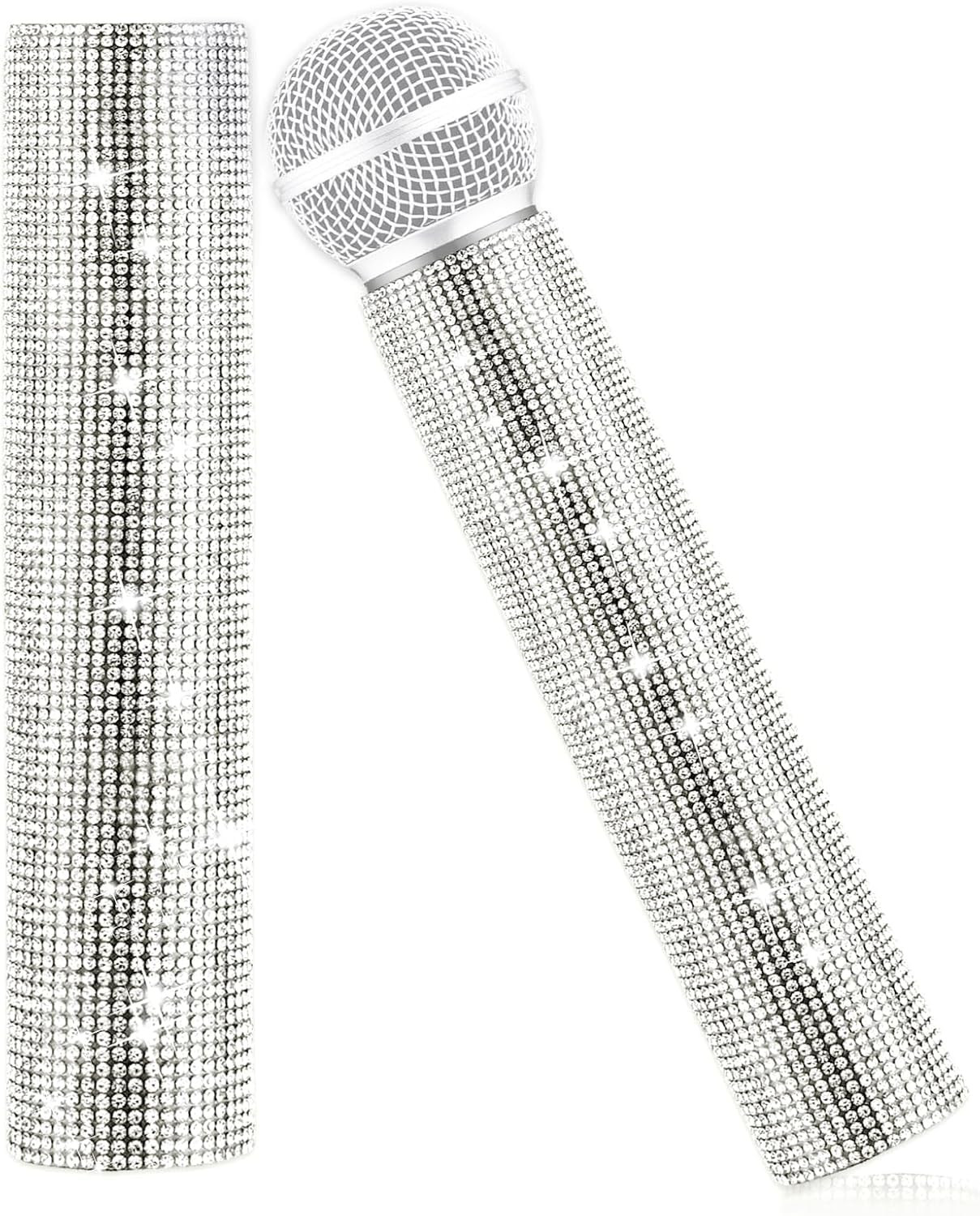 2 PCS Rhinestone Microphone Handle Cover Sticker Glitter Microphone Handle Sleeve Sticker Glitter... | Amazon (CA)