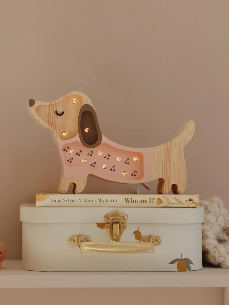 Dog Night Light Wooden Lamp for Kids' Room Dachshund Dog Decor Bedside Lamp Gift for Dog and Dach... | Etsy (Global)