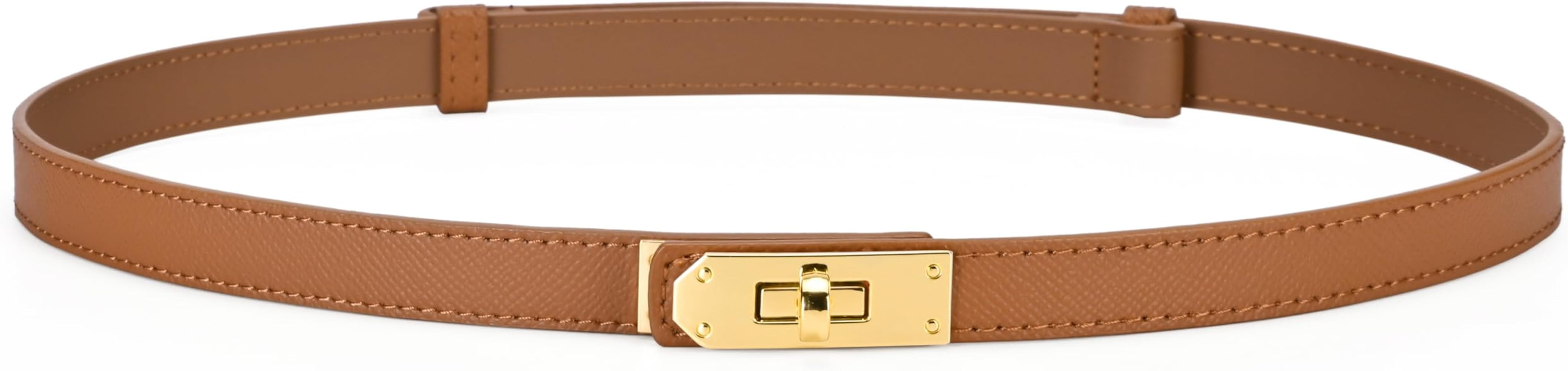 HATOFES Women Ladies Skinny Leather Belt Classic Alloy Turn Lock Ladies Adjustable Leather Belt S... | Amazon (UK)