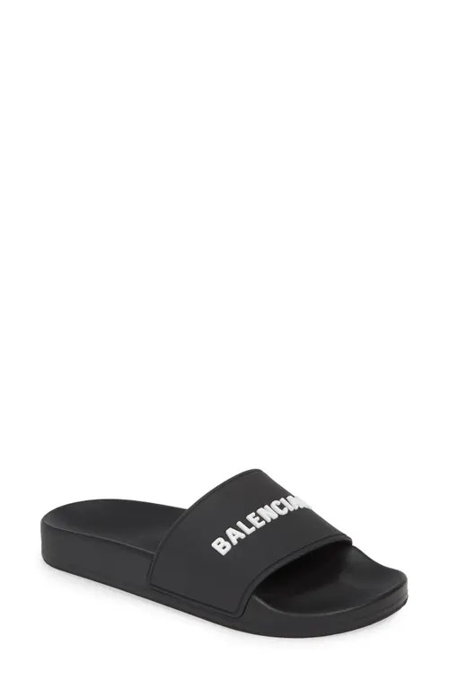 Balenciaga Logo Sport Slide in Black at Nordstrom, Size 10Us | Nordstrom