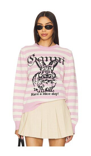 SUÉTER CON GRÁFICO DE CONEJITO A RAYAS | Revolve Clothing (Global)