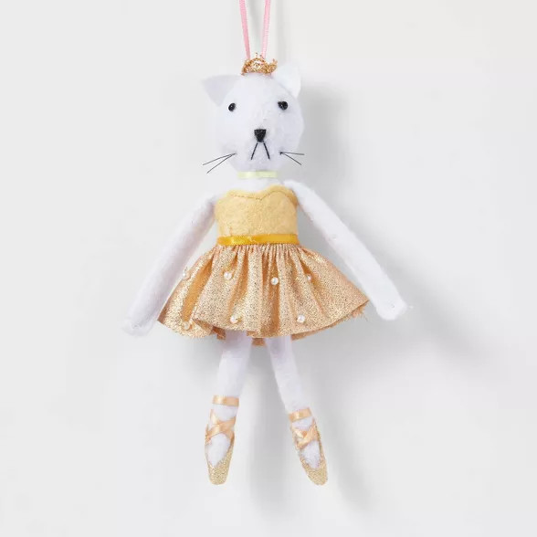 Cat Ballerina with Yellow Dress Christmas Tree Ornament - Wondershop™ | Target