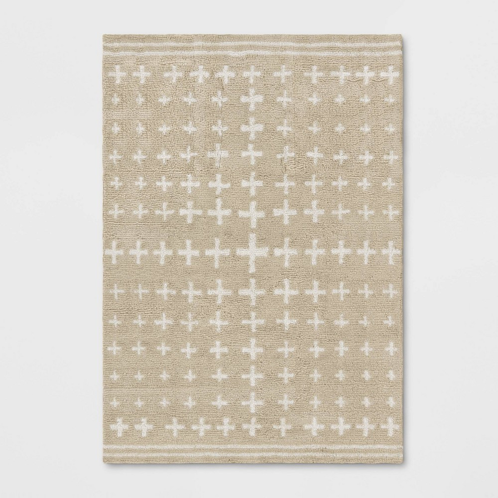 7'x10' Elata Cross Shag Rug Beige - Opalhouse™ | Target