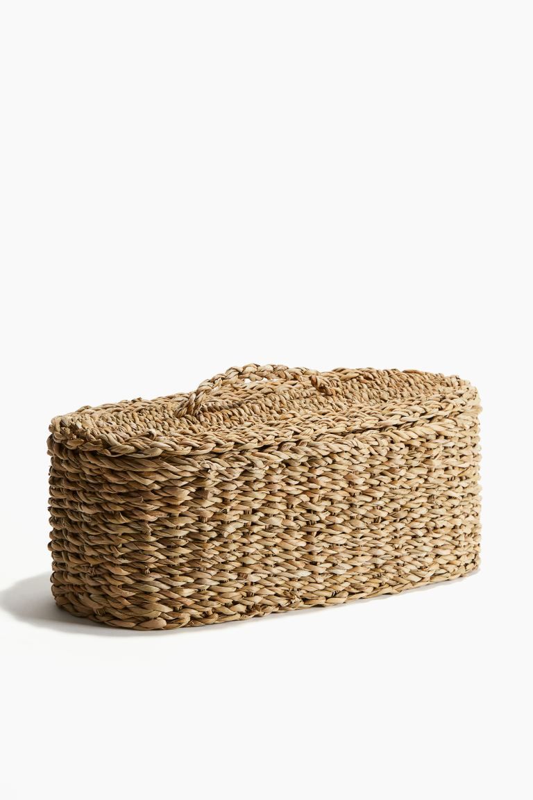 Braided Straw Box with Lid - Beige - Home All | H&M US | H&M (US + CA)