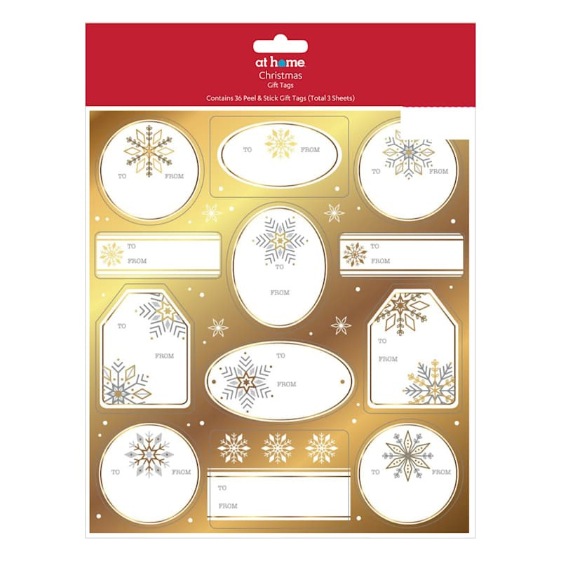 Golden Greetings 36 Count Sticker Gift Tags | At Home