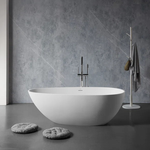 20S01102-67 67" x 34" Freestanding Soaking Solid Surface Bathtub | Wayfair North America