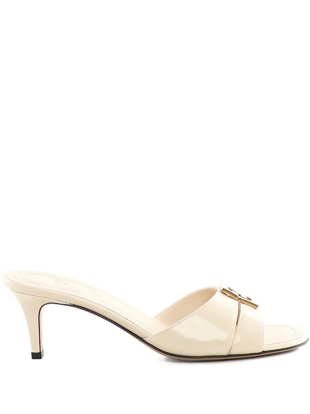 FENDI FFold 55mm logo-plaque leather sandals - White | Farfetch Global
