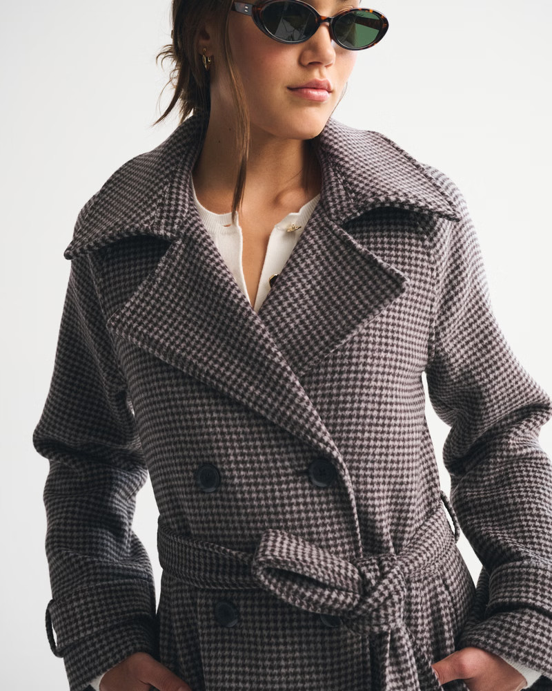 Women's A&F Carrie Wool-Blend Trench Coat | Women's Coats & Jackets | Abercrombie.com | Abercrombie & Fitch (US)