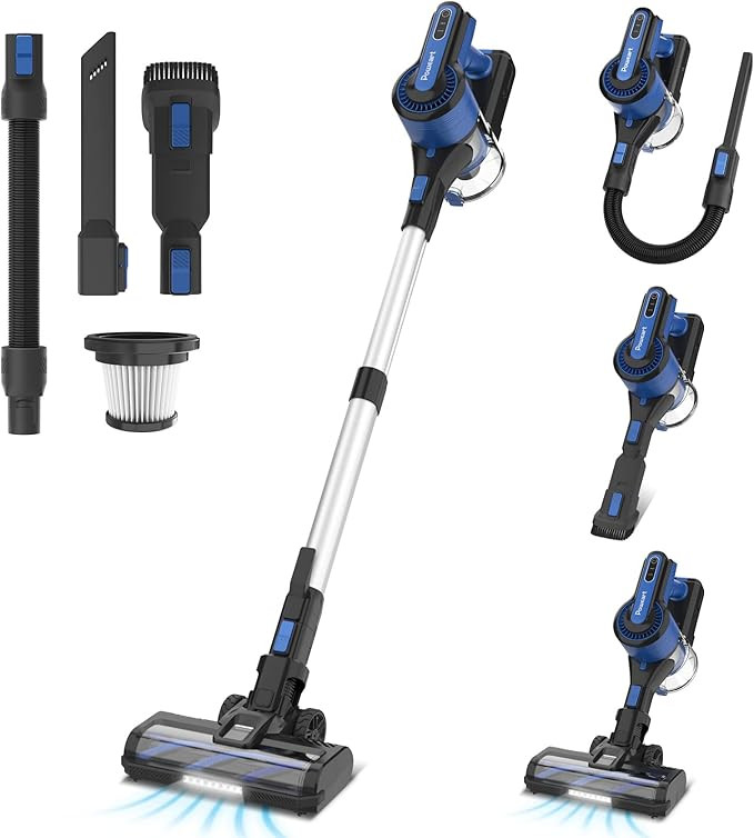 POWEART Cordless Vacuum Cleaner, 26Kpa 350W Powerful Stick Vacuum, 8 in 1 Self-Standing Rechargea... | Amazon (US)
