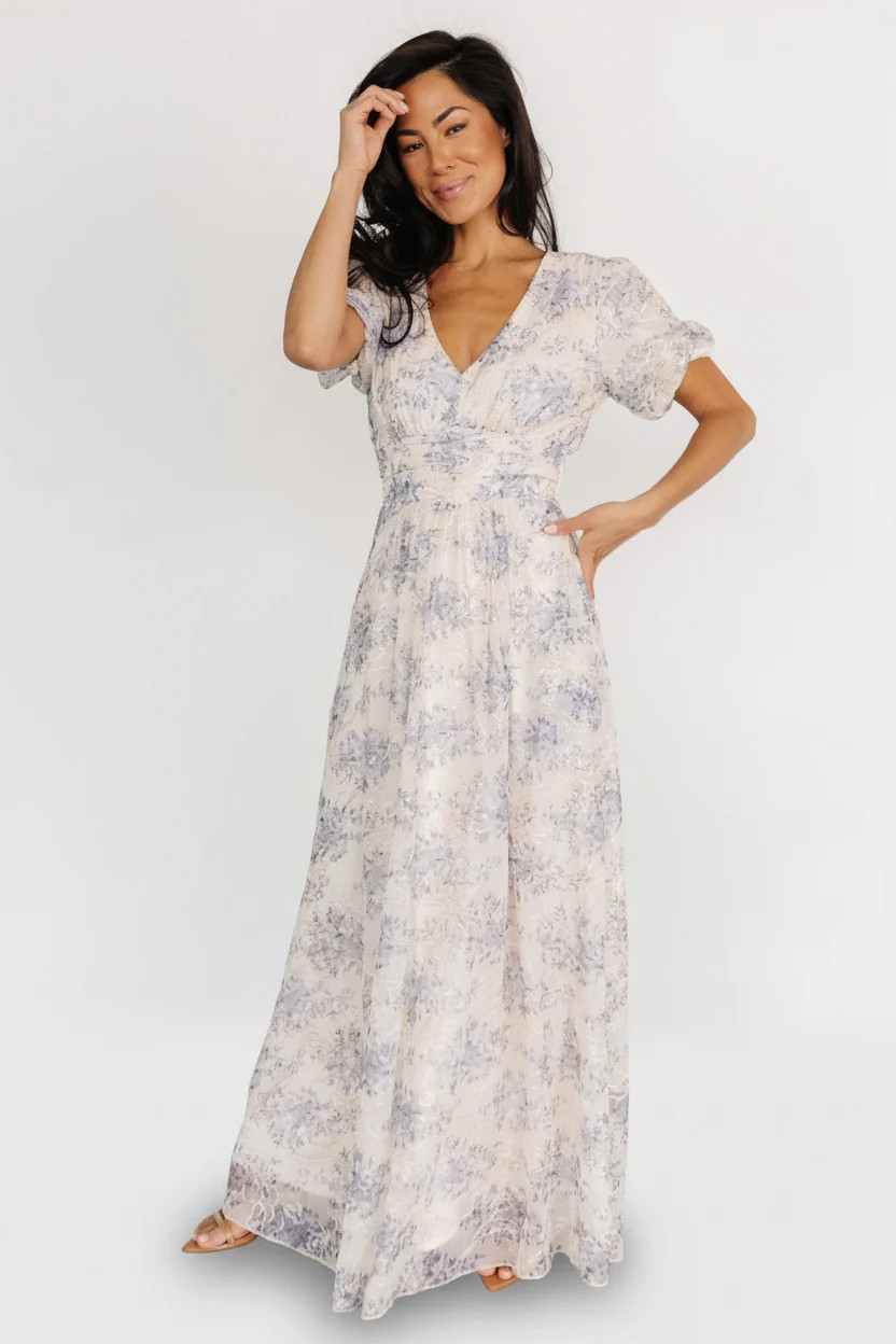Ardley Maxi Dress — Cream & Blue Floral Maxi | Baltic Born | Baltic Born