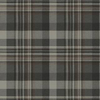 10 in. W x 13 in. L Black Charcoal Dutton Plaid Wallpaper Sample | The Home Depot