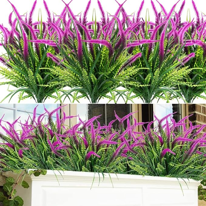 HANDIC 8pcs Artificial Flowers for Outdoor Fake Flowers Plants Plastic Flowers for Outdoor UV Res... | Amazon (US)