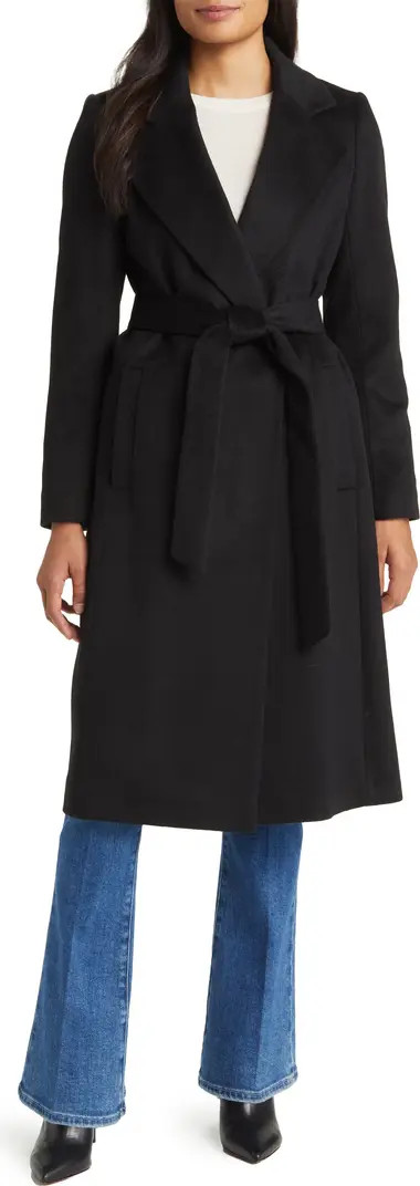 Sam Edelman Tie Belt Wool Blend Wrap Coat | Nordstrom | Nordstrom