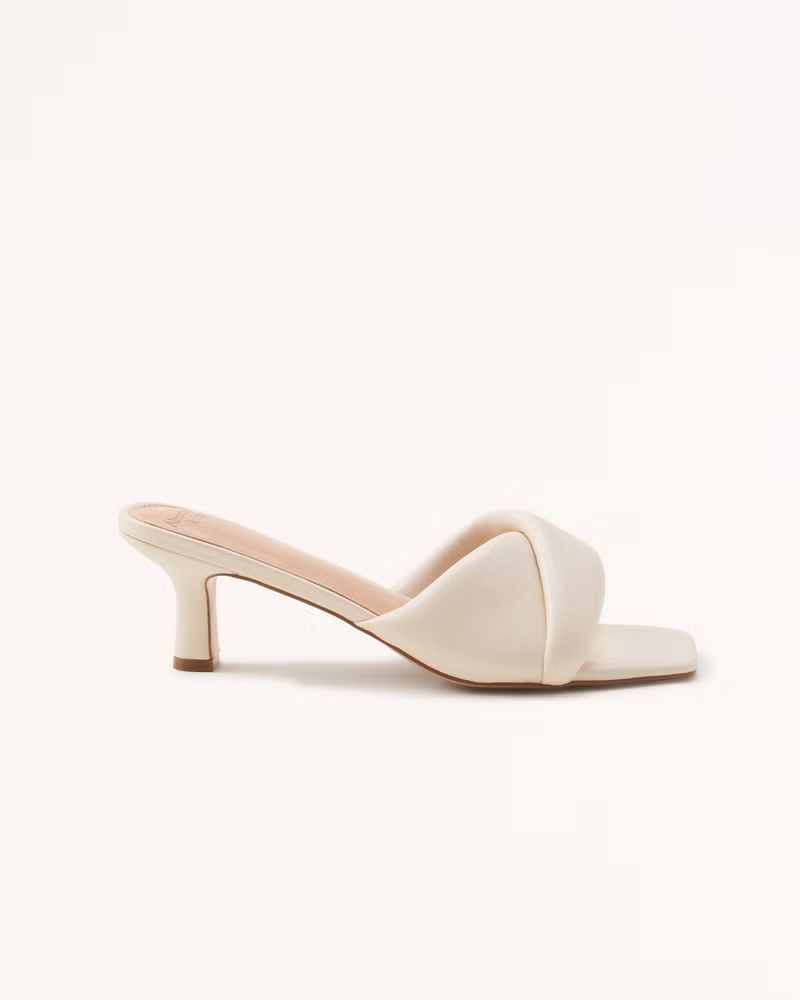 Abercrombie & Fitch Women's Puffy Twist Heels in White - Size 12 | Abercrombie & Fitch (US)