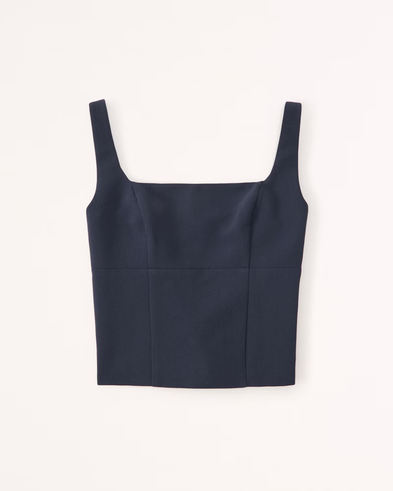 Tailored Squareneck Set Top | Abercrombie & Fitch (US)