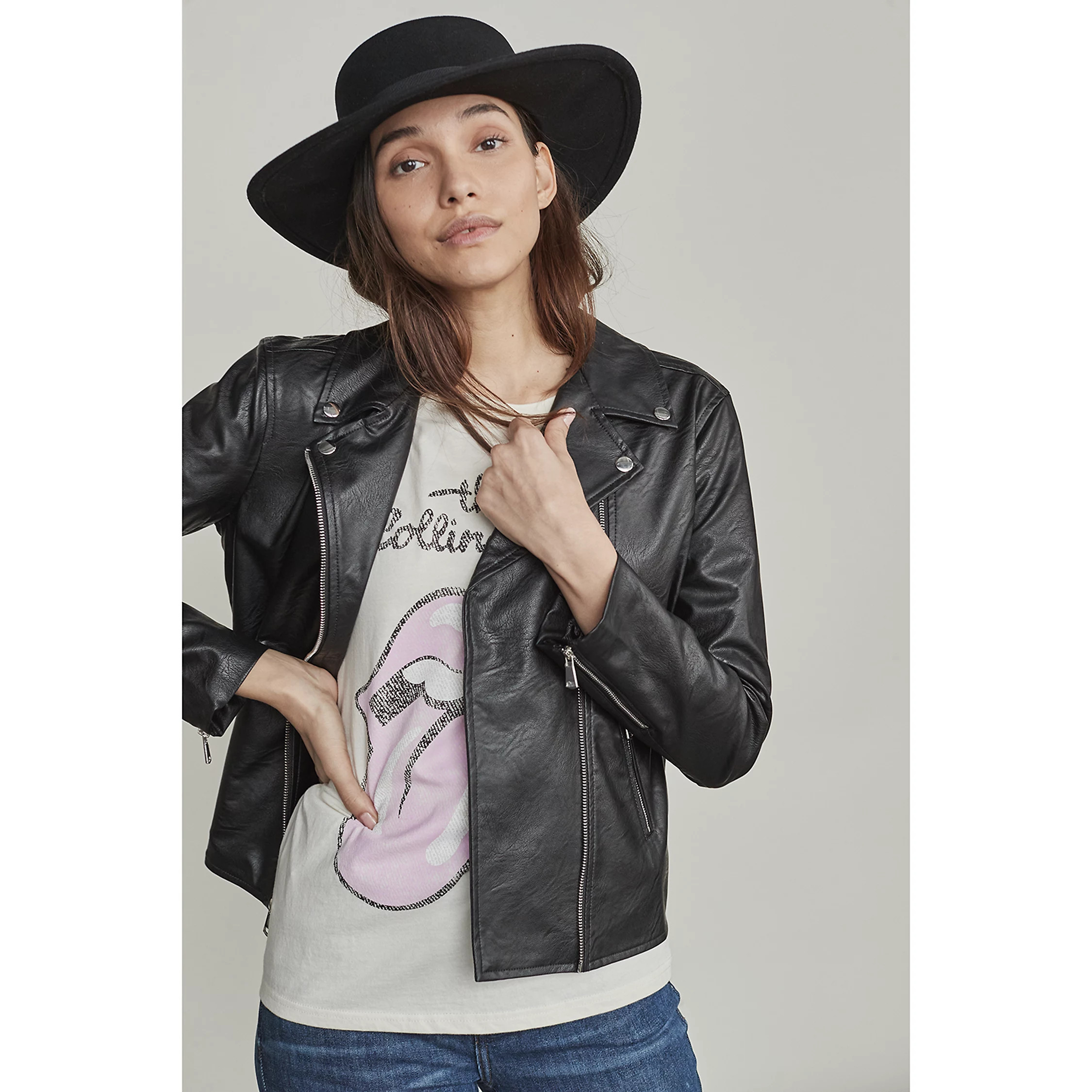Women's Elizabeth and James Faux-Leather Moto Jacket | Kohl's