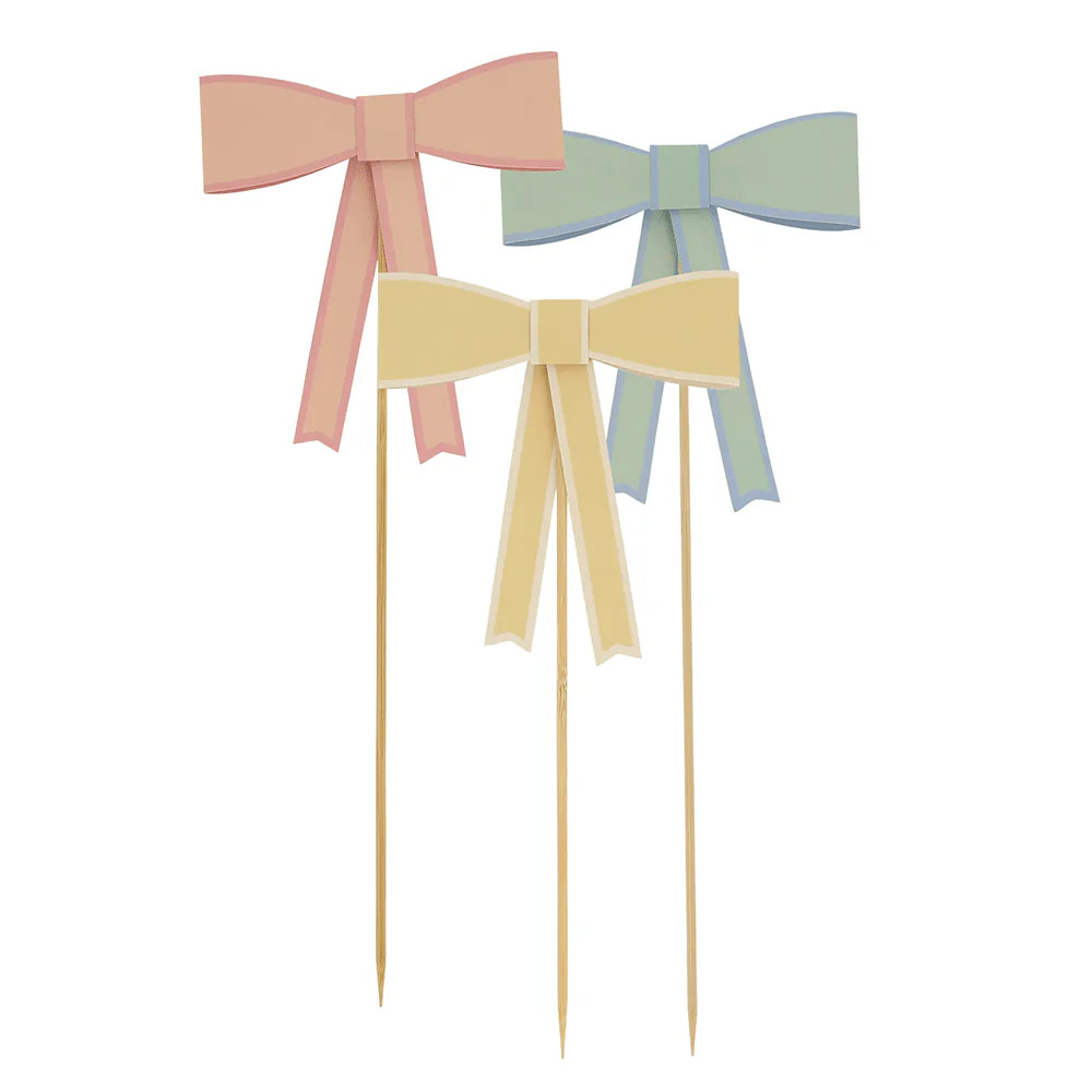 Meri Meri Pastel Bow Cake Toppers | Shop Sweet Lulu