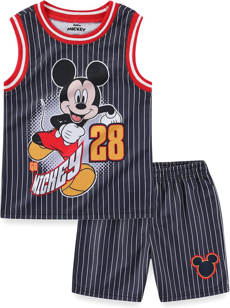 Disney Mickey Mouse Boys Mesh Tank Top and Shorts Set for Toddler and Big Kids | Amazon (US)