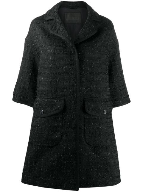 elbow-length sleeved tweed coat | Farfetch (US)