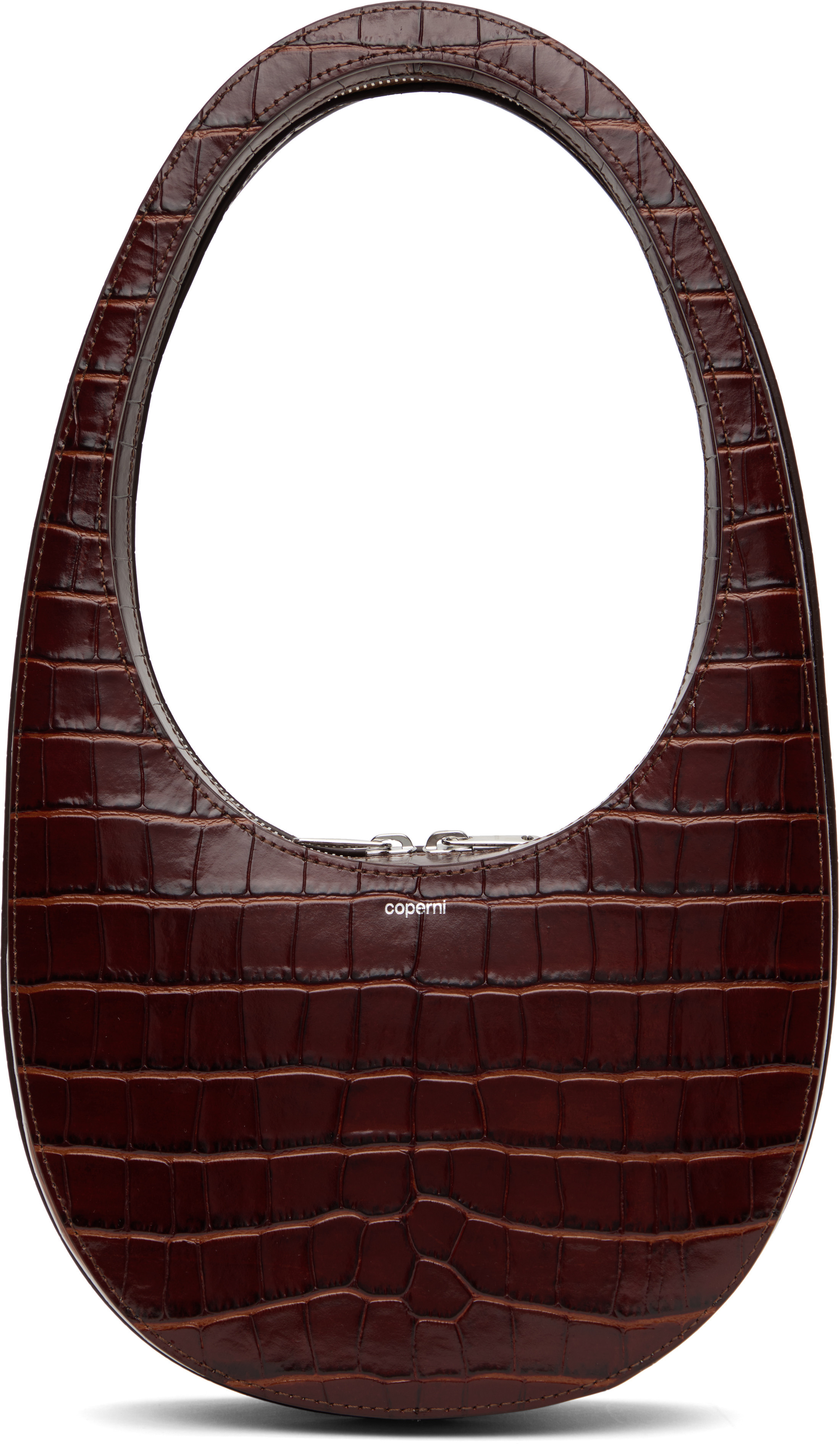 Coperni Brown Croco Swipe Bag | SSENSE