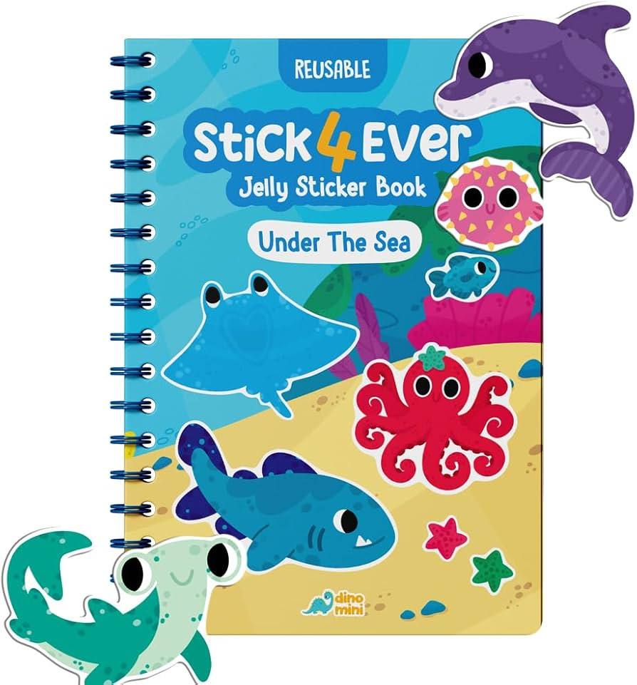 Stick4Ever Jelly Sticker Book - for Kids - Waterproof, Easy to Clean Reusable Sticker Book for To... | Amazon (US)