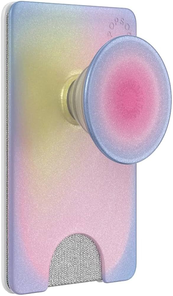PopSockets Phone Wallet with Expanding Phone Grip, Phone Card Holder, Solid PopWallet - Aura | Amazon (US)