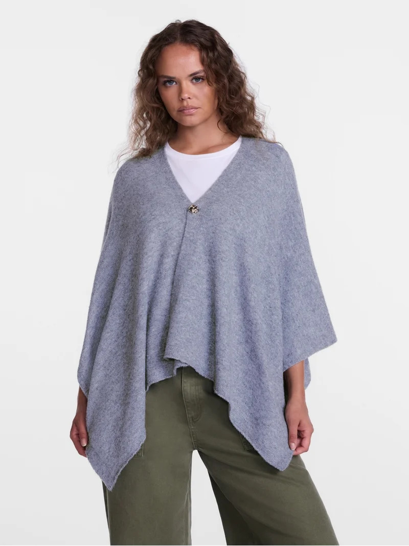 Scenario Women's Button Front Ruana, Mid-weight, Sizes S-XL | Walmart (US)