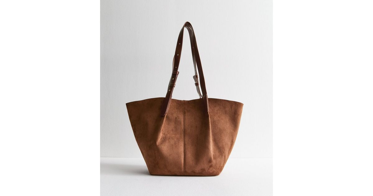 Tan Faux Suede Large Tote Bag | New Look | New Look (UK)