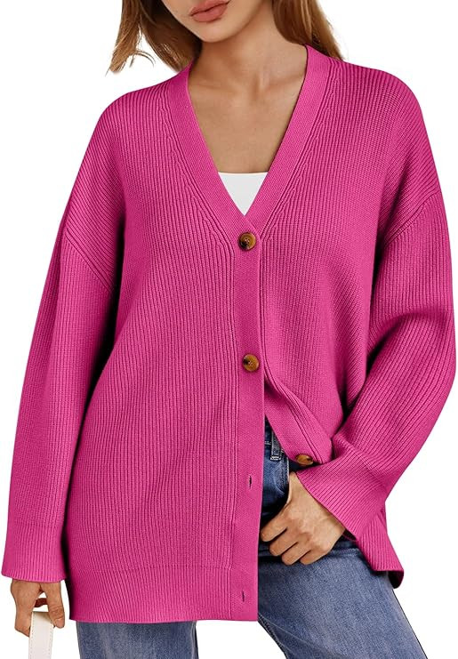 LILLUSORY Women's Cardigan 2023 Open Front Oversized Button Lightweight Sweaters V Neck Loose Car... | Amazon (US)