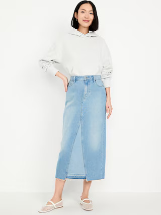 Mid-Rise Jean Maxi Skirt | Old Navy (US)