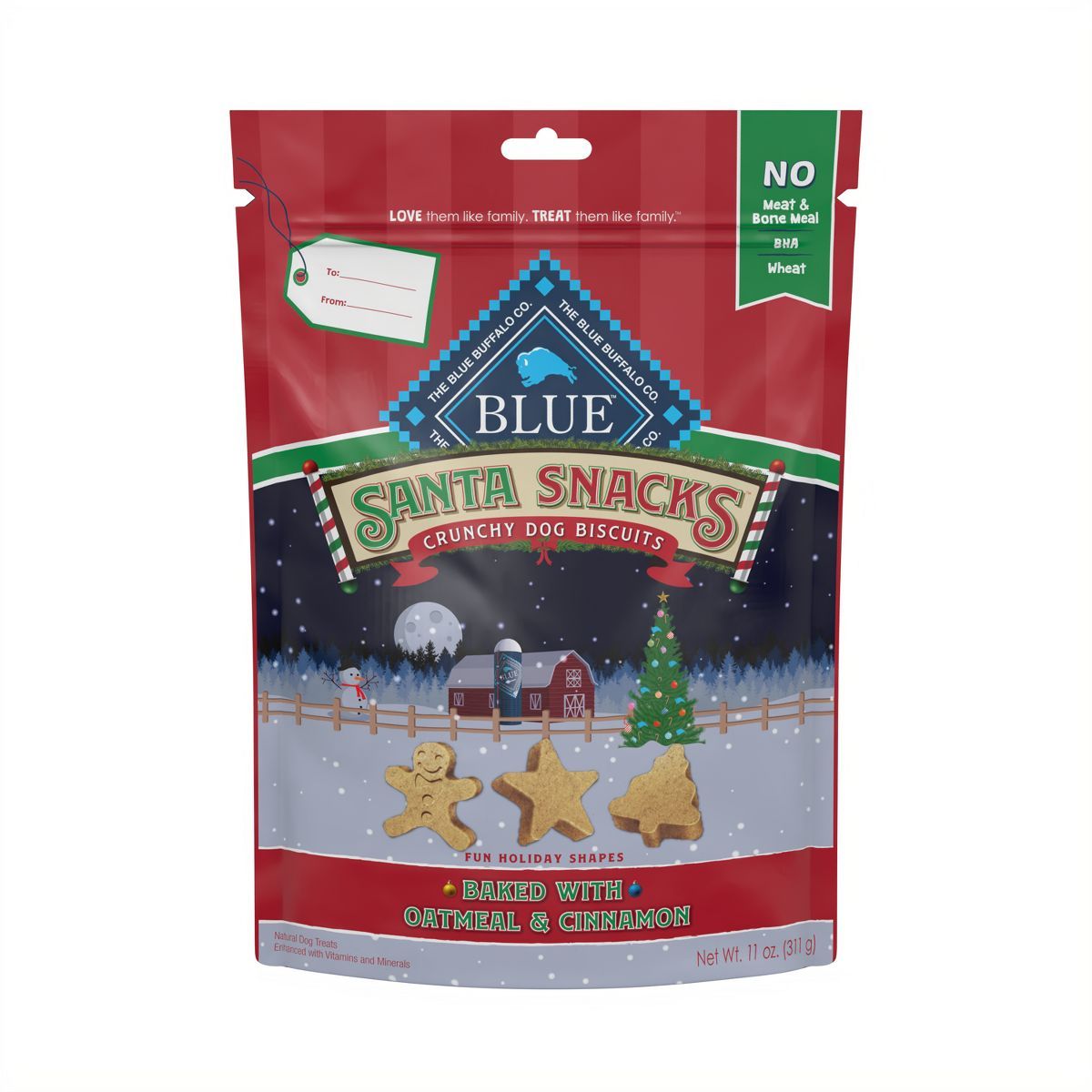 Blue Buffalo Santa Snacks Natural Crunchy Dog Treat Biscuits Oatmeal & Cinnamon Treats - 11oz - C... | Target