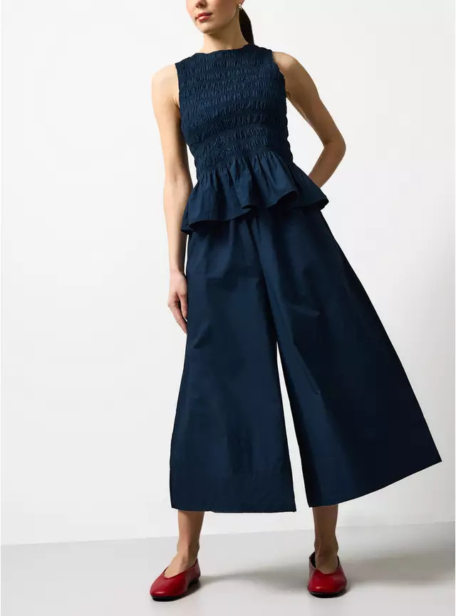 Buy Navy Wide Leg Poplin Palazzo Trousers 10 | Co-ords | Tu | Tu Clothing