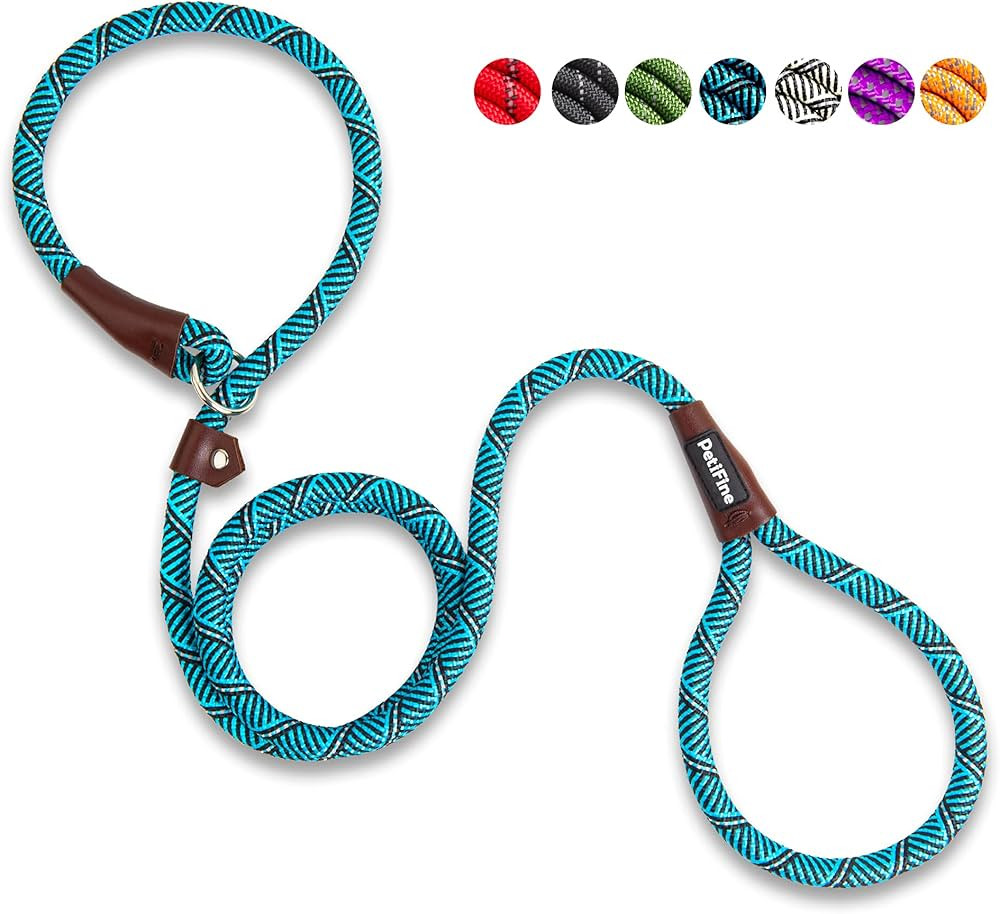 PetiFine Slip Lead Dog Leash,6FT x 1/2" Reflective Durable Dog Training Leash, Heavy Duty Adjusta... | Amazon (US)