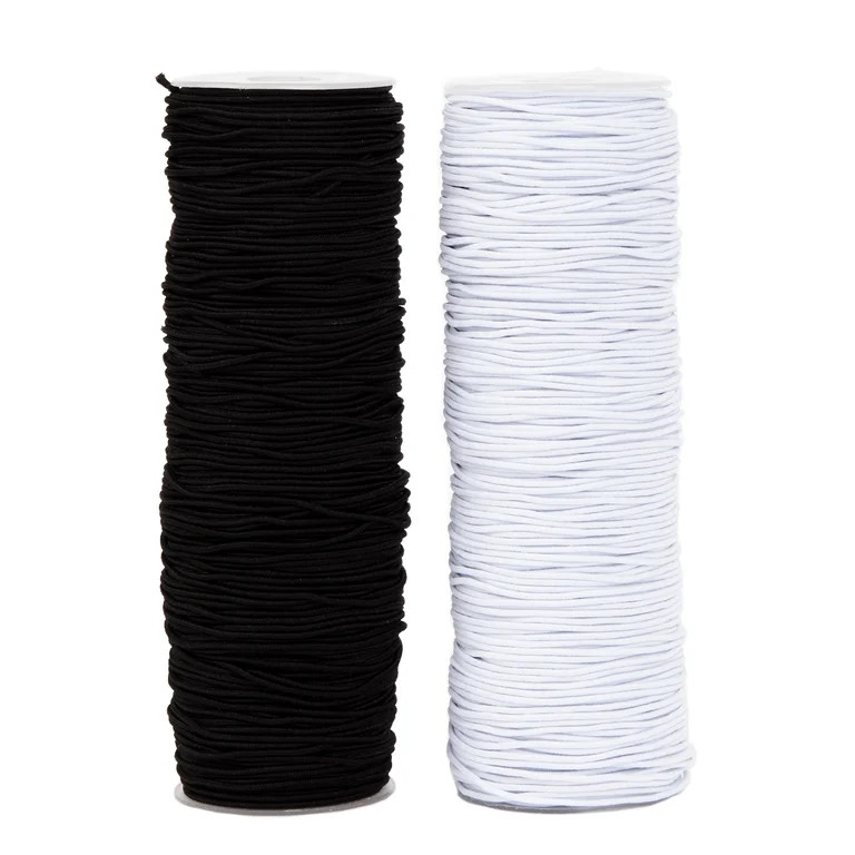 Cousin DIY 1 mm Black & White Stretch Cord 2-Pack \u2013 150 ft Rubber Elastic String for Bracele... | Walmart (US)