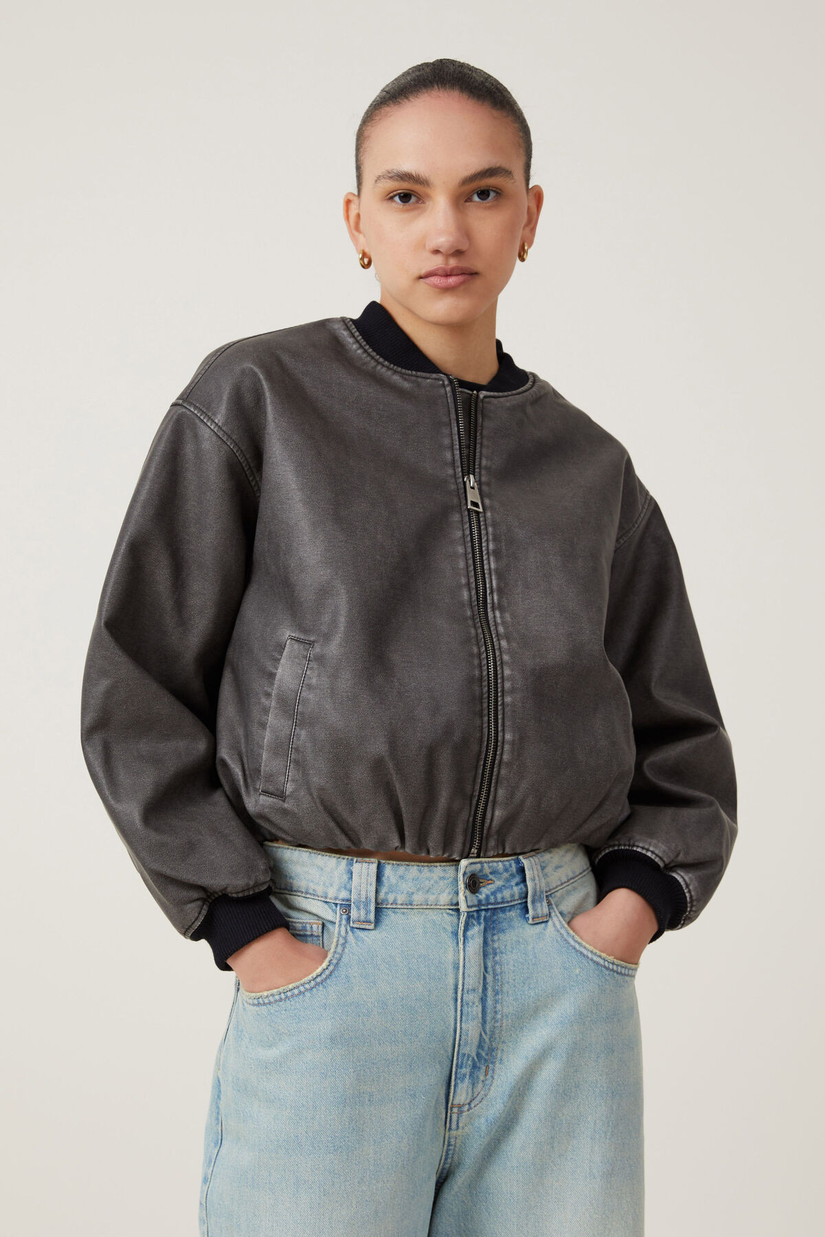 Aries Faux Leather Bomber Jacket | Cotton On (ANZ)