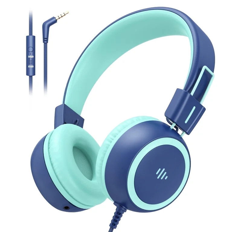 Kids Headphones, 85/94dB Safe Volume Kids Headphones for School Computer, Kids Wired Headphones w... | Walmart (US)