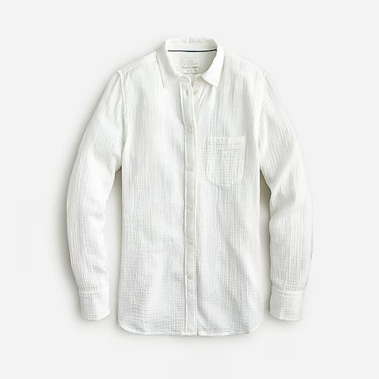 J.Crew: Classic-fit Soft Crinkle Gauze Shirt For Women | J.Crew US