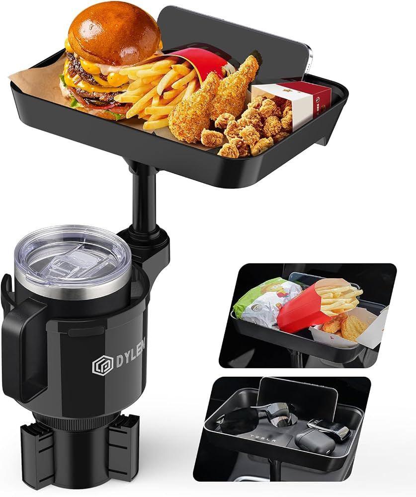 DYLEN Car Cup Holder Tray, Cup Holder Expander Adapter for Car, 9.5\u201d Detachable Car Food Tra... | Amazon (US)
