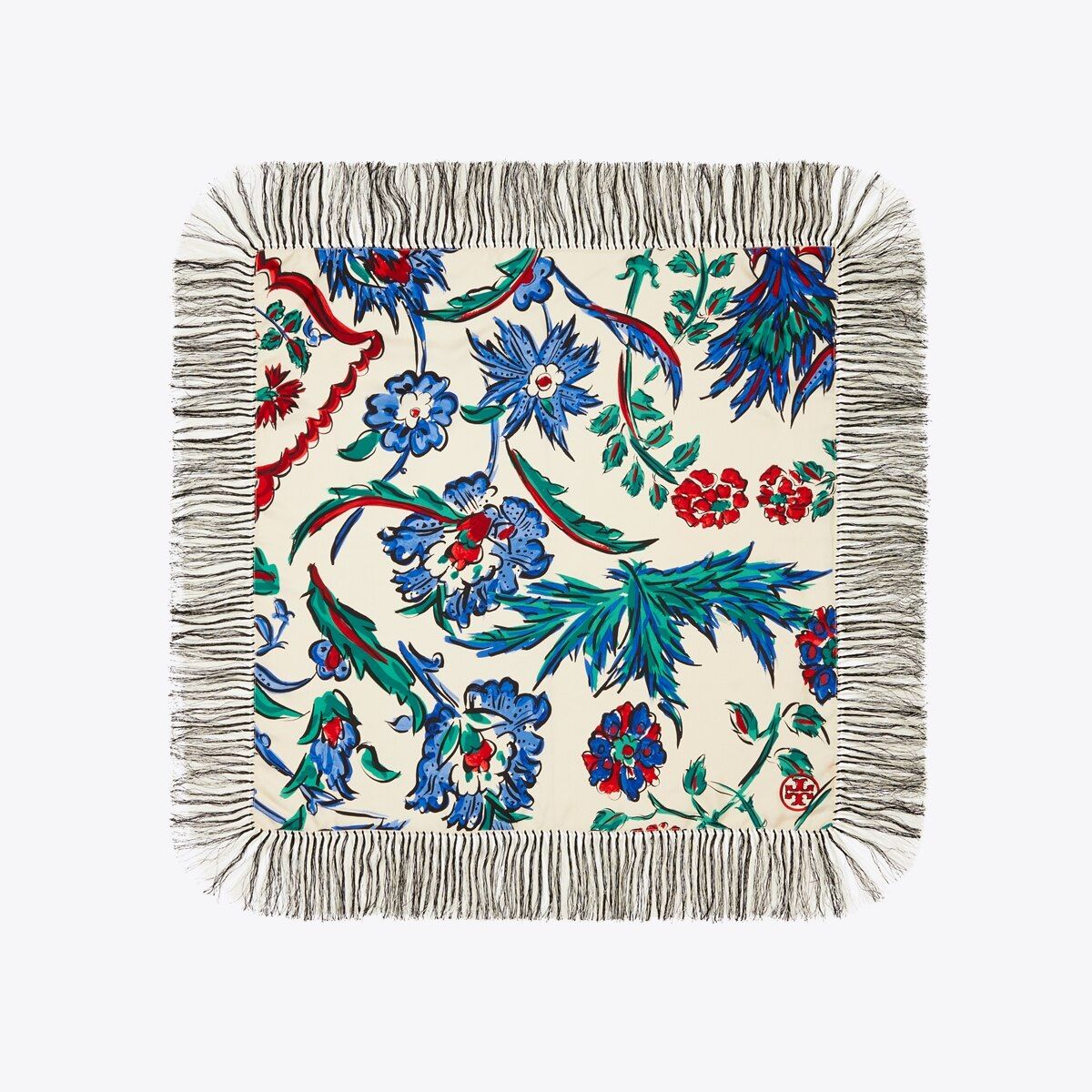 Porcelain Thistle Silk Square Scarf | Tory Burch (US)