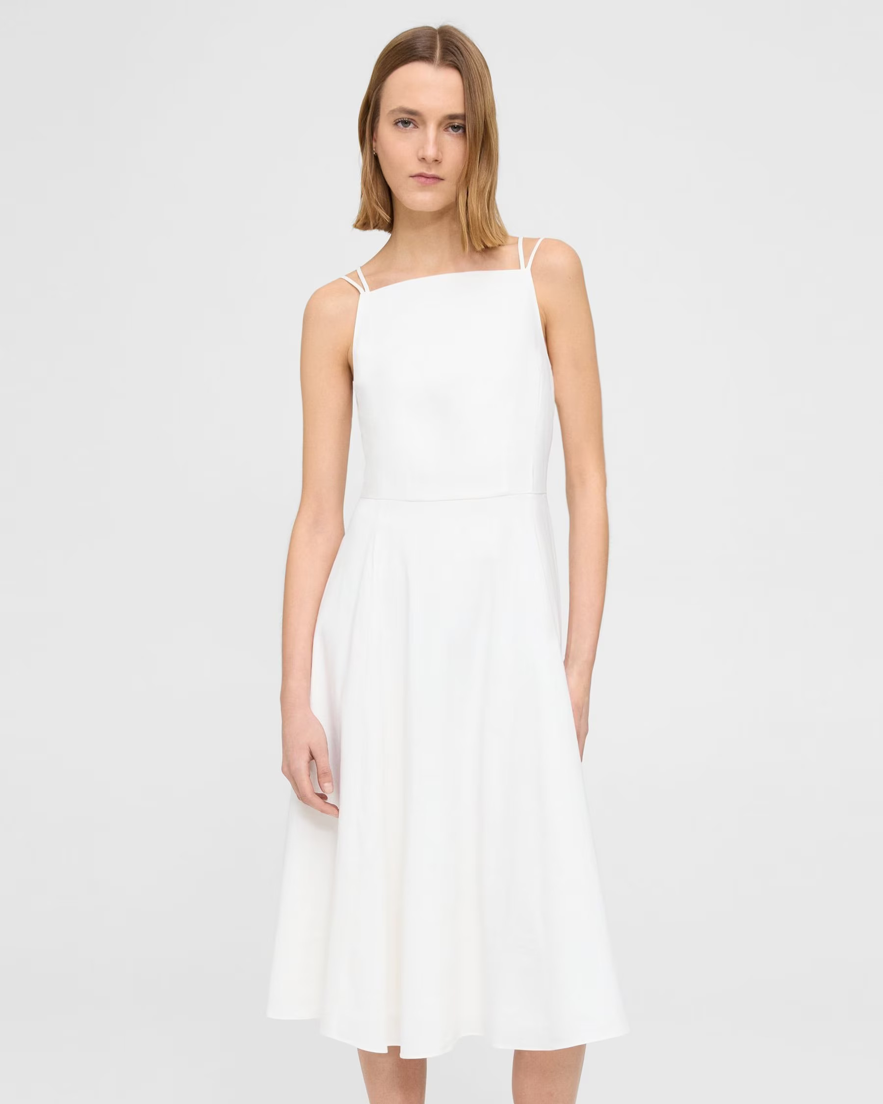 Square Neck Dress in Good Cotton | Theory UK