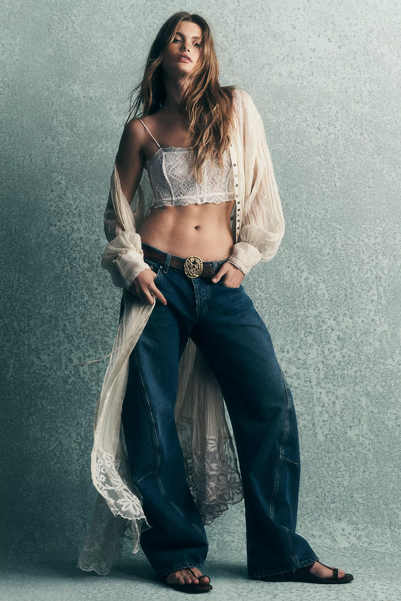 We The Free Fable Low-Rise Twisted Bowed Jeans | Free People (Global - UK&FR Excluded)