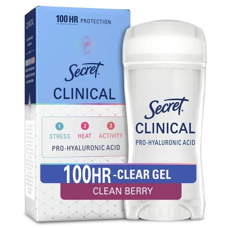 Secret Clinical 100HR Antiperspirant Deodorant, Invisible Solid, Clean Berry, 2.6 oz | Walmart (US)
