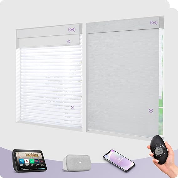 Graywind Motorized Dual Shades Smart Double Blinds Blackout Blinds and Shangrila Sheer in One Set... | Amazon (US)