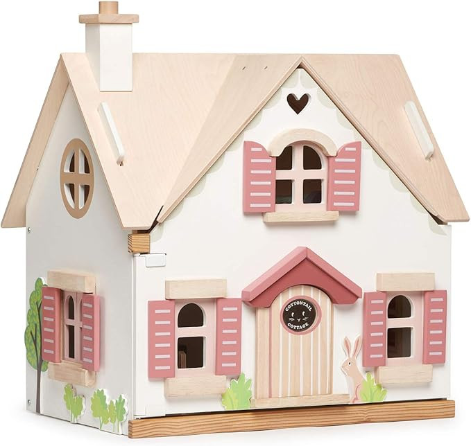 Tender Leaf Toys - Cottontail Cottage - Furnished 18.7" Tall 3 Story Countryside Wooden Doll Hous... | Amazon (US)