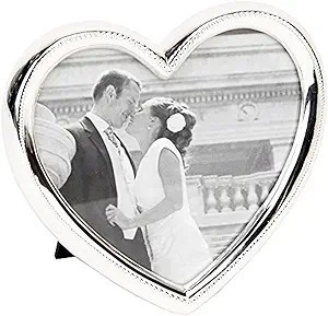 Haysom Interiors Contemporary Silver Plated Heart Shaped Photo Frame Holds a 4" x 4" Photograph | Amazon (US)