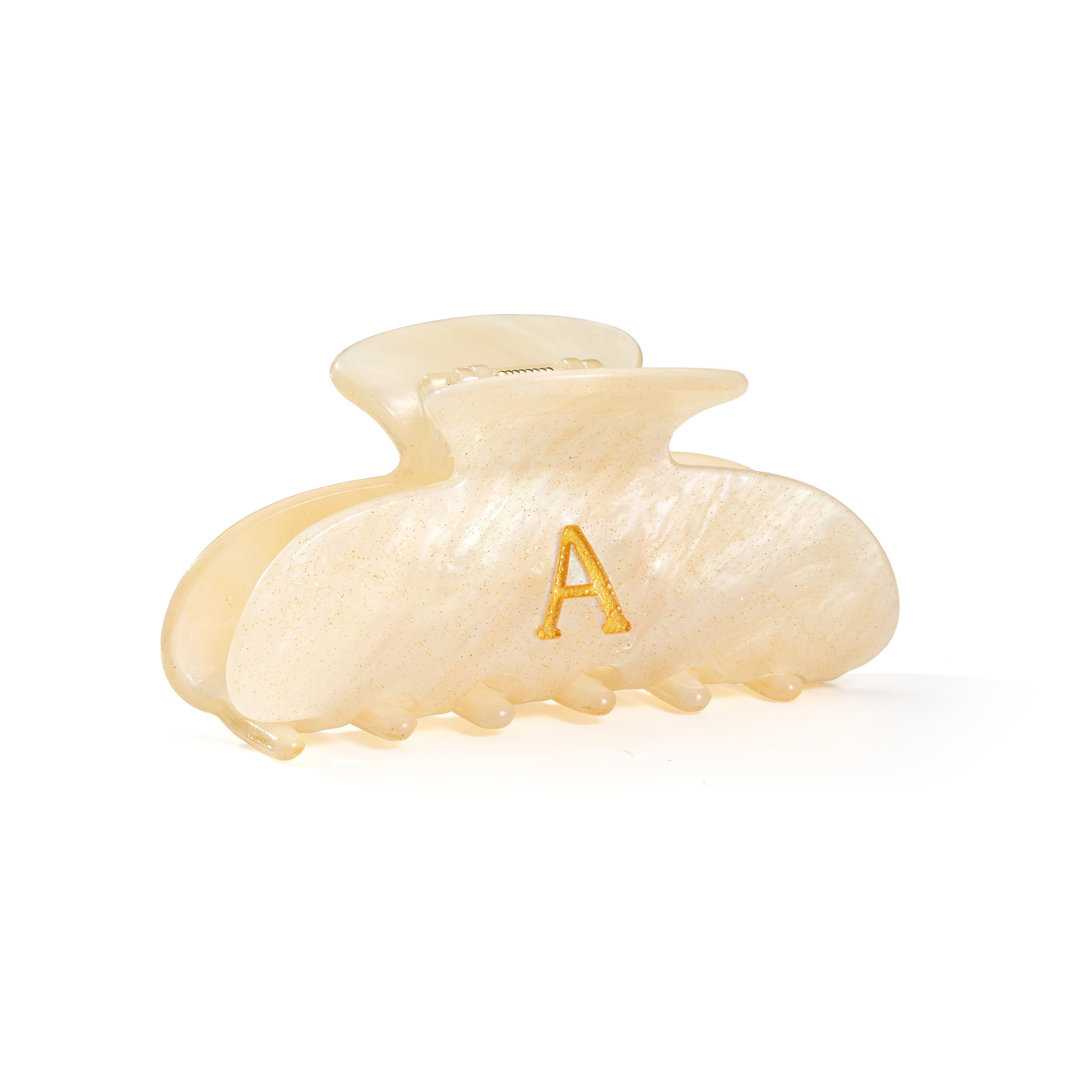 Acrylic Hair Clips Claws Initial Hair Clips Claws for Women Glitter Gold Initial Letter Pattern I... | Amazon (US)