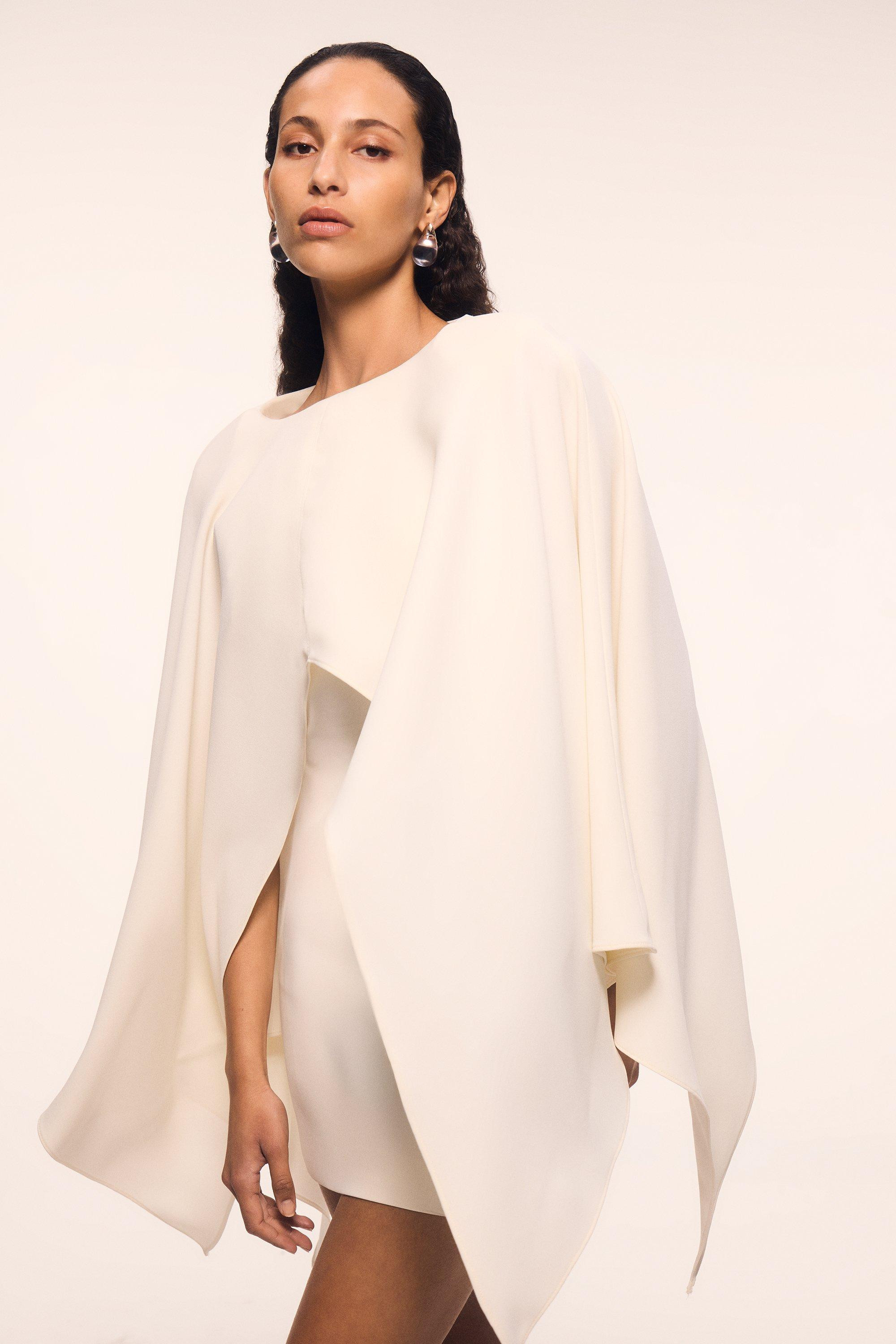 Soft Tailored Cape Detail Mini Dress | Karen Millen UK + IE + DE + NL