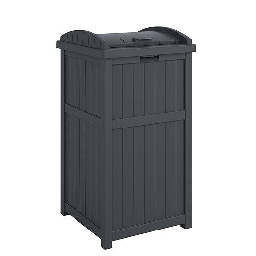 Suncast Trash Hideaway 33 Gallon Rectangular Garbage Trash Can Bin with Secure Latching Lid and S... | Amazon (US)