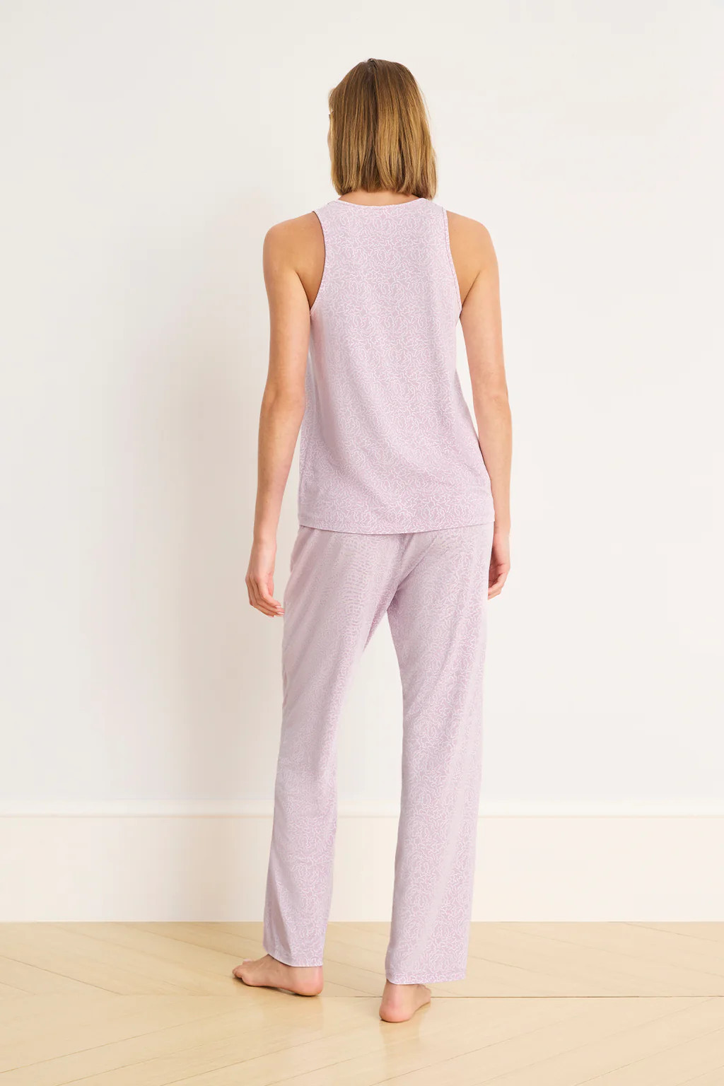 DreamModal Ribbon Tank-Long Set in Wildflower Maze | Lake Pajamas